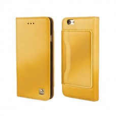 iPhone 6 6s 4.7 - Genuine Soft Sheep Leather Card Slots Stand Flip Protective Phone Cover Case - Yellow